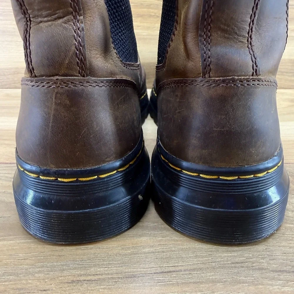 Dr Martens Embury Chelsea Boots Mens 9 Brown Leather Casual Modern Minimalist